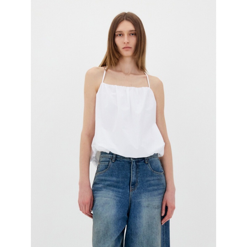 Longmei Backless Lace-Up Camisole for Women 2025 Spring and Summer New Korean Style Lc Simple Sleeveless Short Top