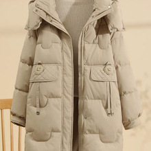 女式中长款韩版棉衣冬装2025时尚百搭保暖宽松加厚棉袄外套棉衣