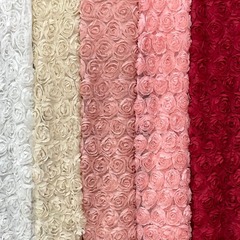新しいメッシュ刺繍レース生地スリーインワンプレート立体ローズ子供服ドレスホームテキスタイル刺繍生地
