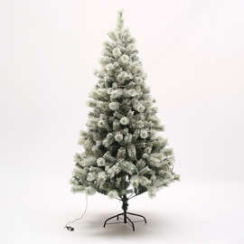 可发光PE豪华圣诞树大型绿色仿真松树圣诞节装饰树拍摄道具跨境