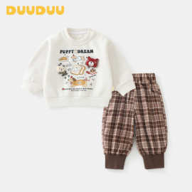 DUUDUU韩式风2025小童两件套婴儿衣服1-3男女宝宝秋装a类儿童套装