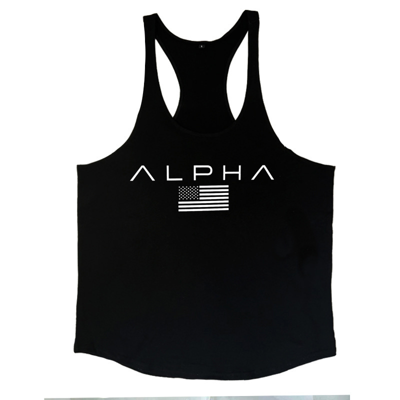 Men's Pattern Waistcoat Sleeveless Sports Loose Training Vest Summer Muscle Coach Bodybuilding Fitness Clothes Running Basketball Clothes