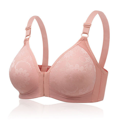 Large Cup, Thin-Fitting Bra for Middle-Aged Women, Front-Closure, No Underwire, Push-Up Bra for Women, Maternity Bra