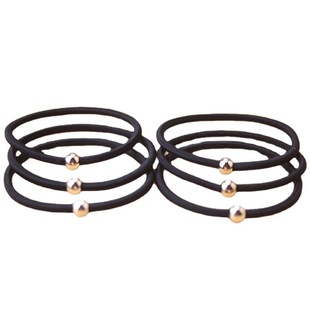 Korean version of 2 yuan shop small gold beads rubber band hair ring simple non-seamed hair thin hair rope hair accessories hair accessories