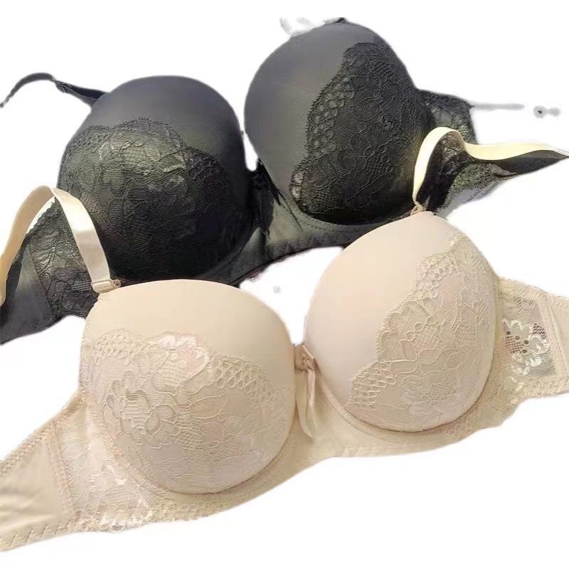 Plus-Size Sexy Lace Thin Push-Up Bra Set for Women with Large Busts and Big Cups