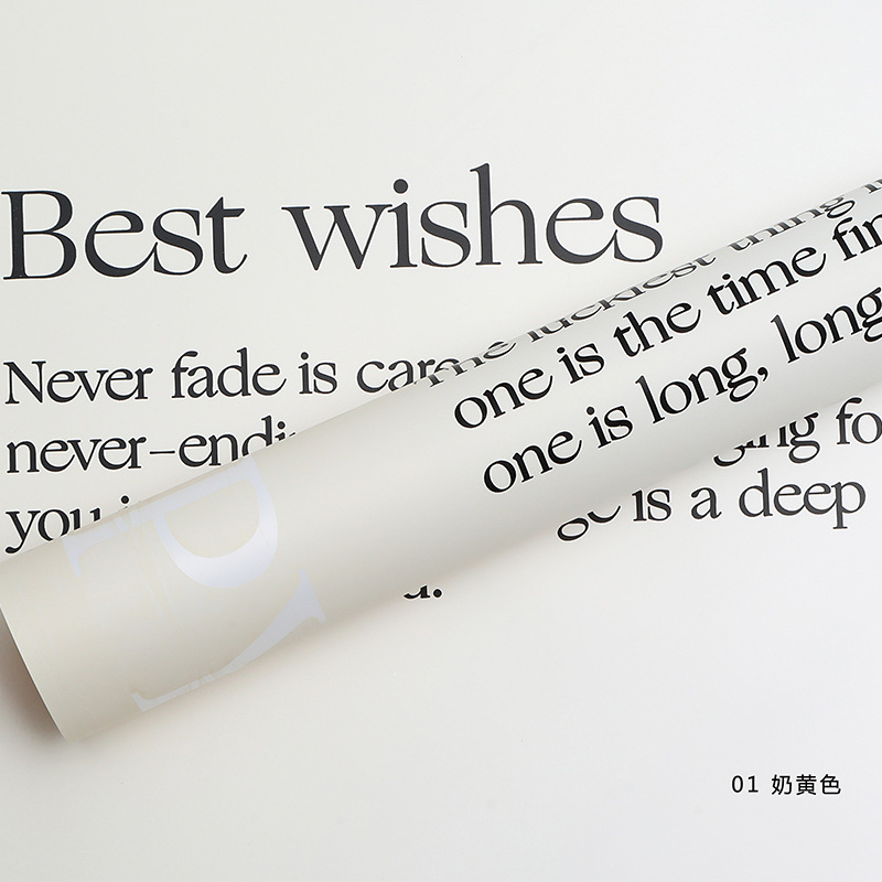 Gradiente inglés de doble cara de dos colores de papel ouya nacarado película impermeable flor regalo papel de regalo fábrica al por mayor