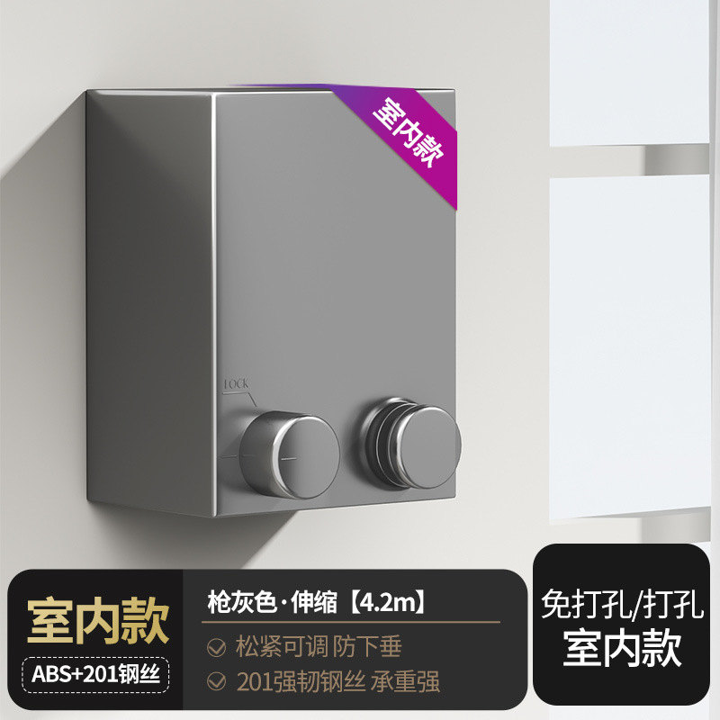 Cuerdas de secado de ropa invisibles contractibles para secar ropa de artefactos interiores sin agujeros retráctiles balcón cuerda de acero marco