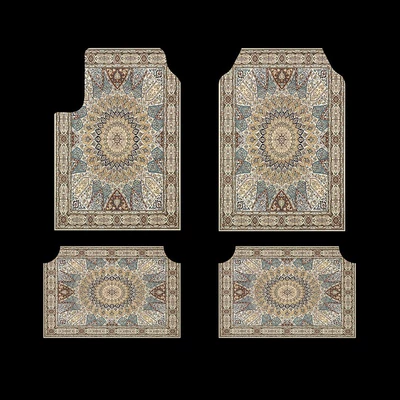 TEMU cross-border hot-selling retro Persian national wind car dirt-resistant wear-resistant easy-to-care foot mat four-piece wholesale