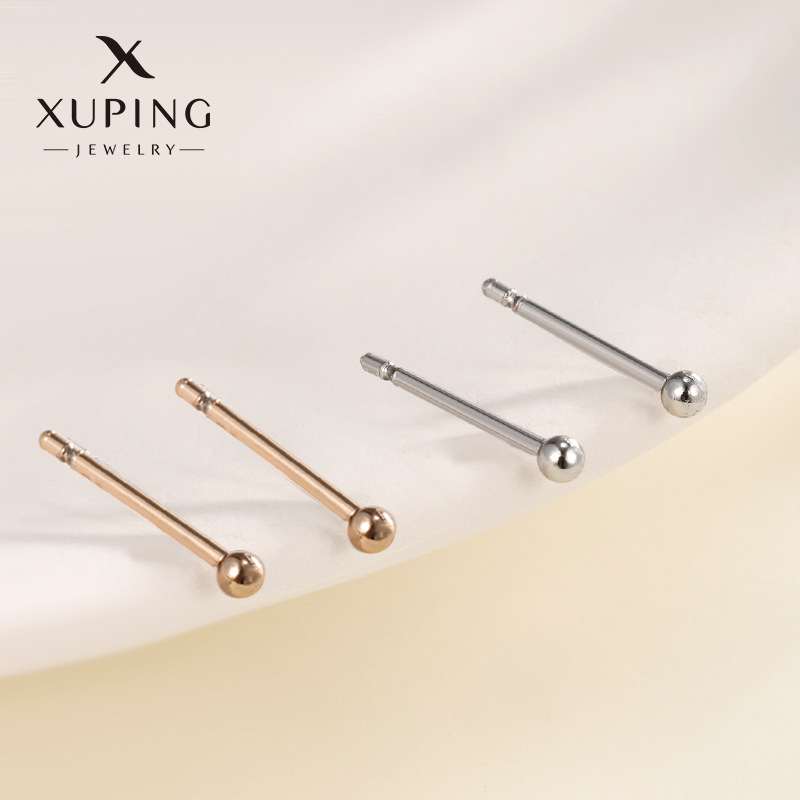 Joyería Xuping pendientes dorados, pernos de orejas de bolas brillantes, mini pernos de orejas coreanos al por mayor para mujeres