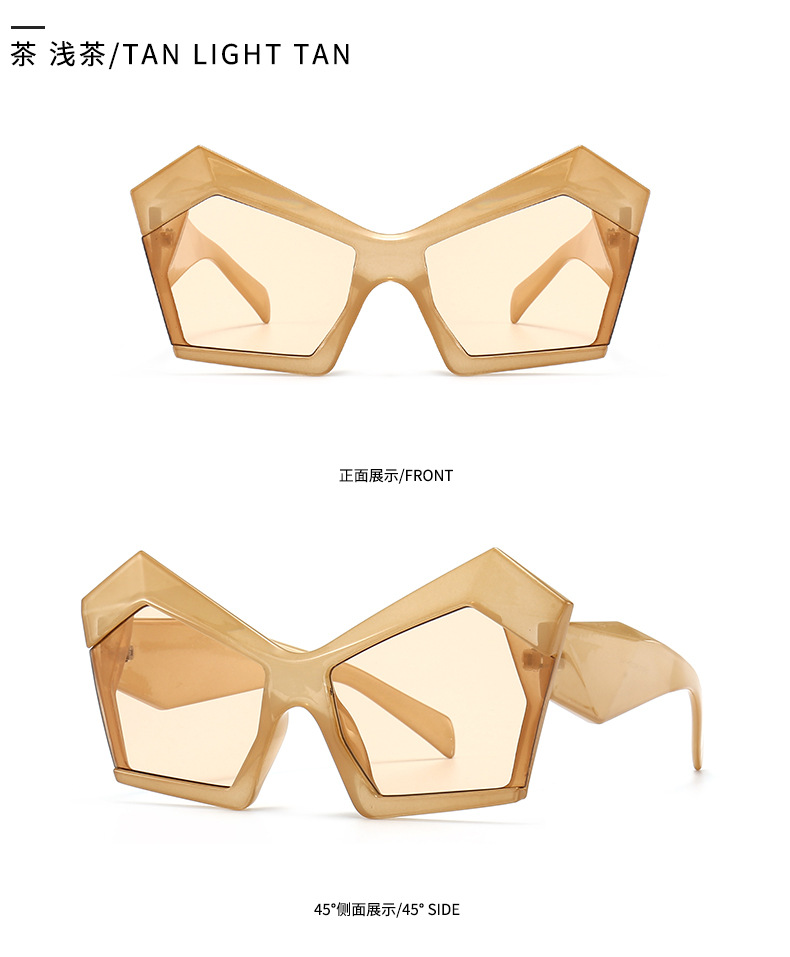 European and American irregular geometric model irregular solid color sunglassespicture5