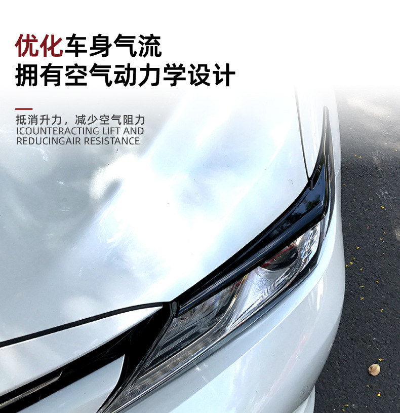 For Toyota Camry 2018+ Headlight Eyebrow Car Body Stickers Exterior Accessories