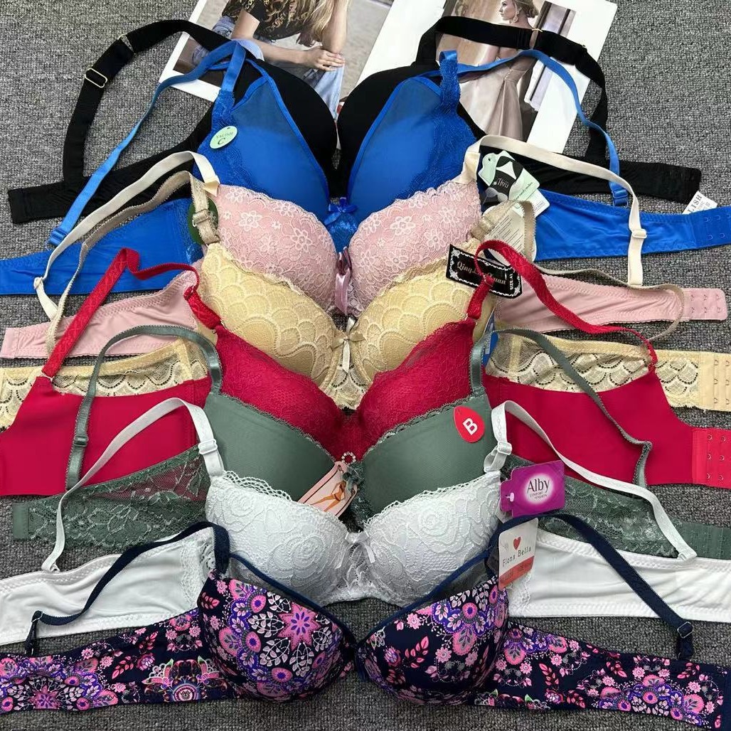 Mixto de marcas europeas y estadounidenses del sudeste asiático, ropa interior de damas con anillo de acero, encaje liso, sujetadores mixtos lotes