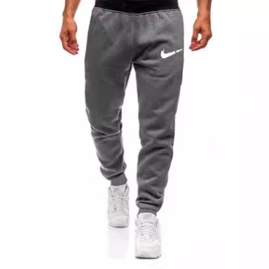 2024 Comercio exterior europeo y americano estilo grueso más terciopelo estampado de hombre pantalones casuales pies pantalones de entrenamiento pantalones deportivos