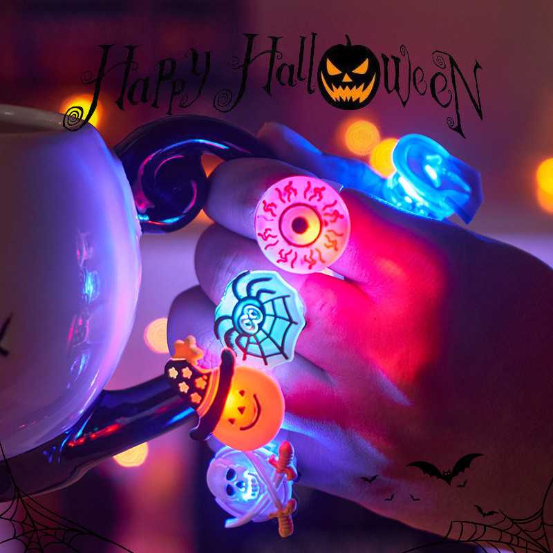 ハロウィーン発光指輪カボチャランプ飾り指ledフラッシュ幼稚園児童プレゼント玩具プレゼント|undefined