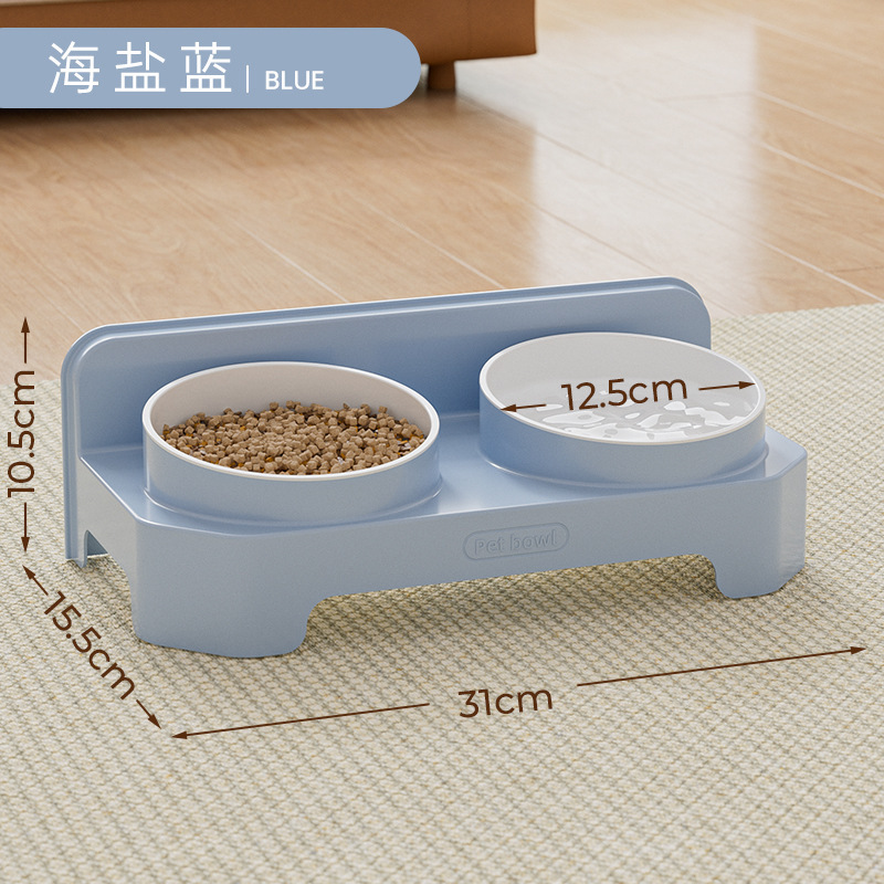 简约宠物碗饮水喂食双碗防打翻猫碗狗碗加深防溅水猫咪宠物用品|undefined