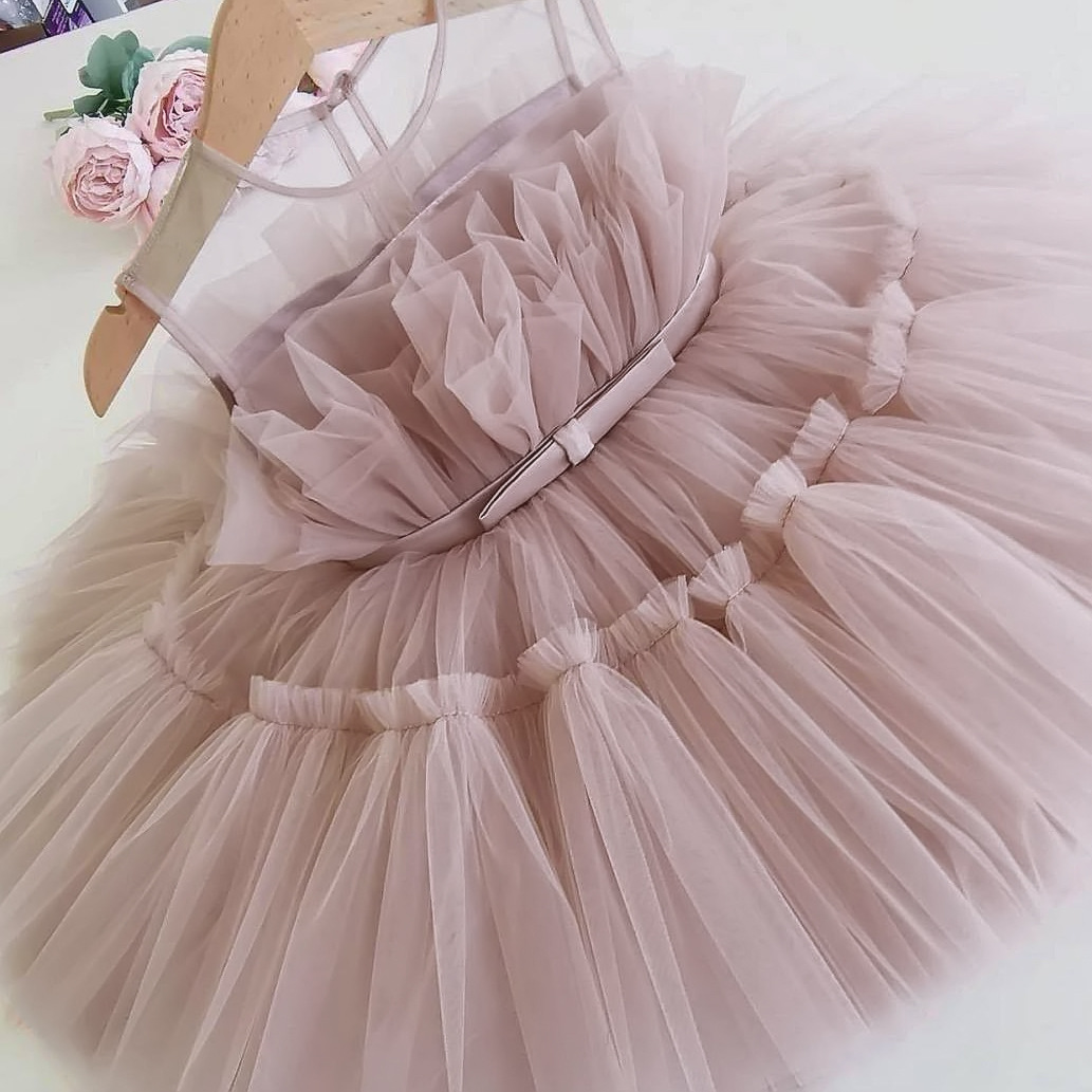 Regular Fit Fit Type Solid Color Pattern Fashion Solid Color Cotton Blend Polyester Girls Dresses