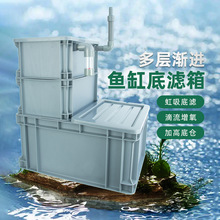 周转箱底滤DIY鱼缸底过滤盒干湿分离滴流过滤器虹吸底滤组合式鱼