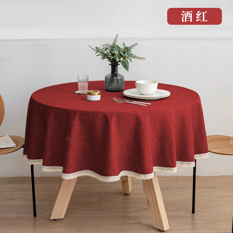 Mesa redonda algodón lino redondo impermeable a prueba de agua y aceite hotel inwind comedor mesa de mesa mesa de restaurante manto de mesa antisucio personalizado