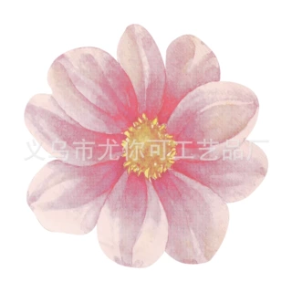跨境爆款粉红色花卉一次性花形纸餐巾鸡尾酒生日晚宴派对装饰用品