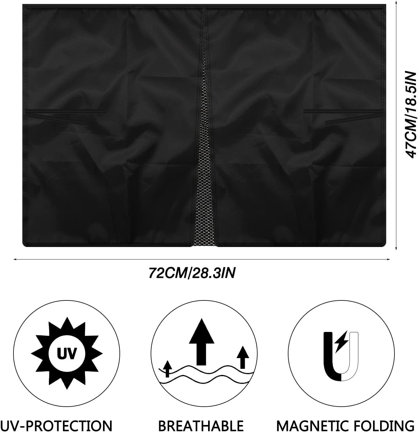 Cross-border car mesh curtain rear window sunshade magnetic car shade double-layer split sunscreen curtain