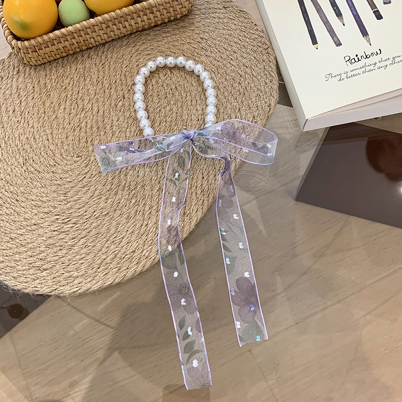 Collar de perlas nueva pulsera flor trenzada decoración pequeña bufandas trenzadas cinta atar cabello bufandas al por mayor