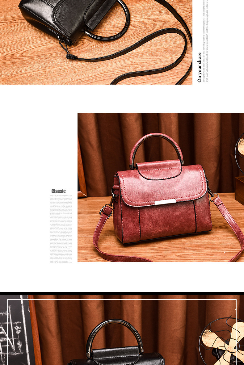 Square Shape Medium Size Women's Medium Pu Leather Solid Color Basic Vintage Style Square Flip Cover Crossbody Bag