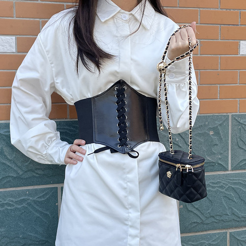 Oversized waist slimming elastic wide belt women's decorative dress simple and versatile shirt elastic girdle outer wear