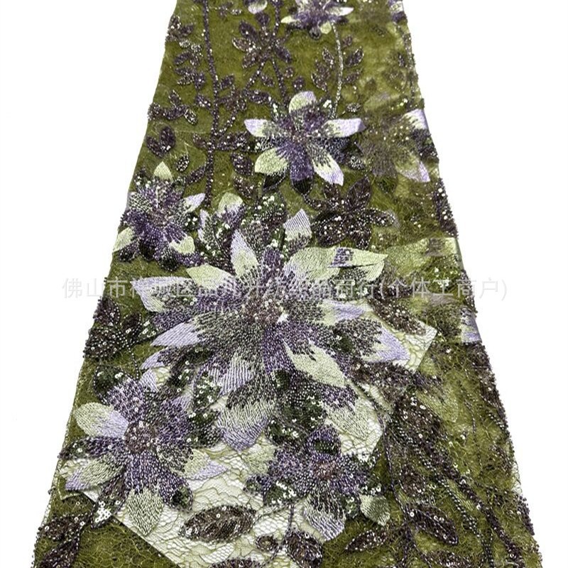 Dayuan Duo flor tridimensional industria pesada clavos hilo de malla cena de cumpleaños celebridad espectáculo alfombra roja alta tela de vestido