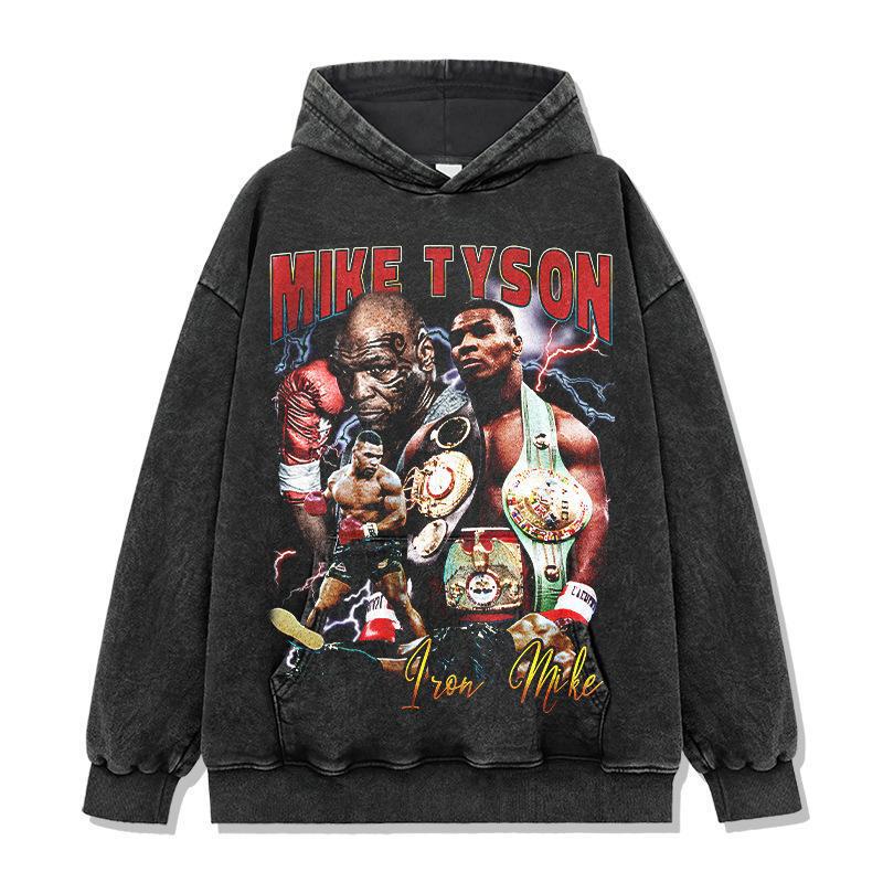 American-style blockbuster retro vintage champion Mike Tyson Mike Tyson big head hooded men