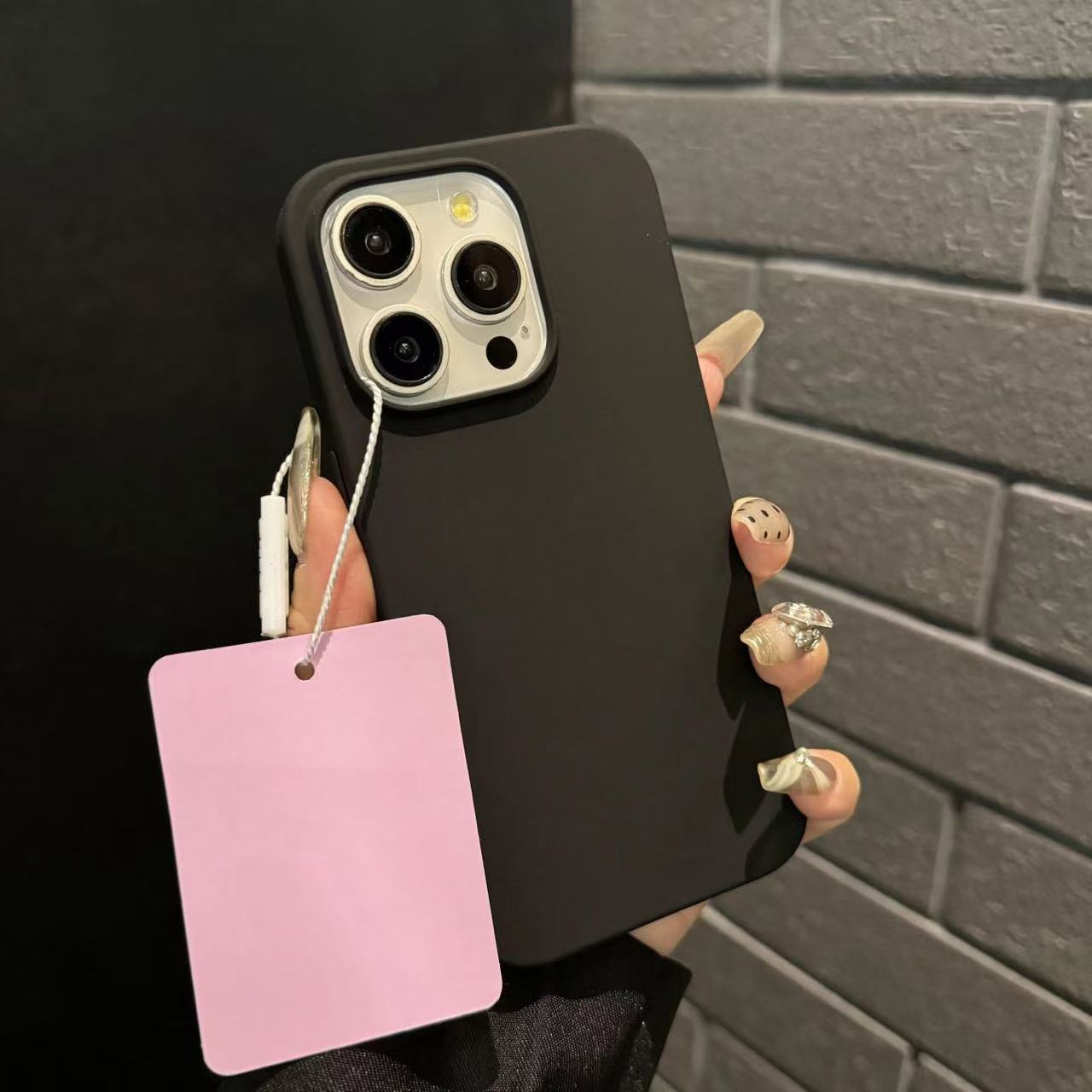 Botón integrado de color sólido simple para piel esmerilada iPhone16ProMax Estuche para teléfono Apple 16Pro/16