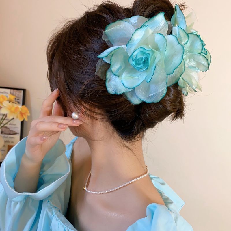 4501 Green-Mesh Flower Clip