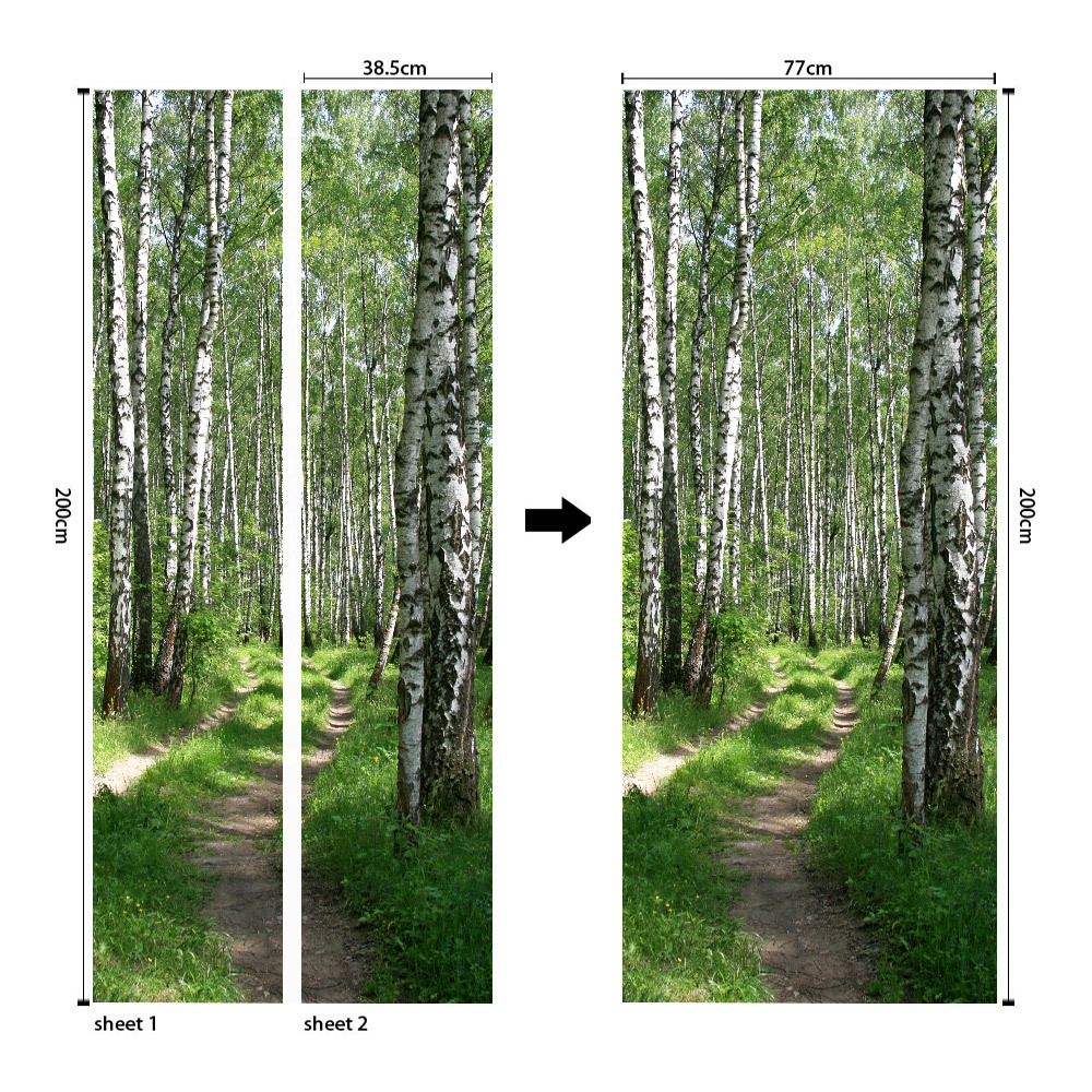 Pegatinas para puertas 3D respetuosas con el medio ambiente, autoadhesivos, fabricantes de origen al por mayor, patrones populares transfronterizos de alta definición, adhesivos para puertas impermeables, a prueba de aceite y antiincrustantes