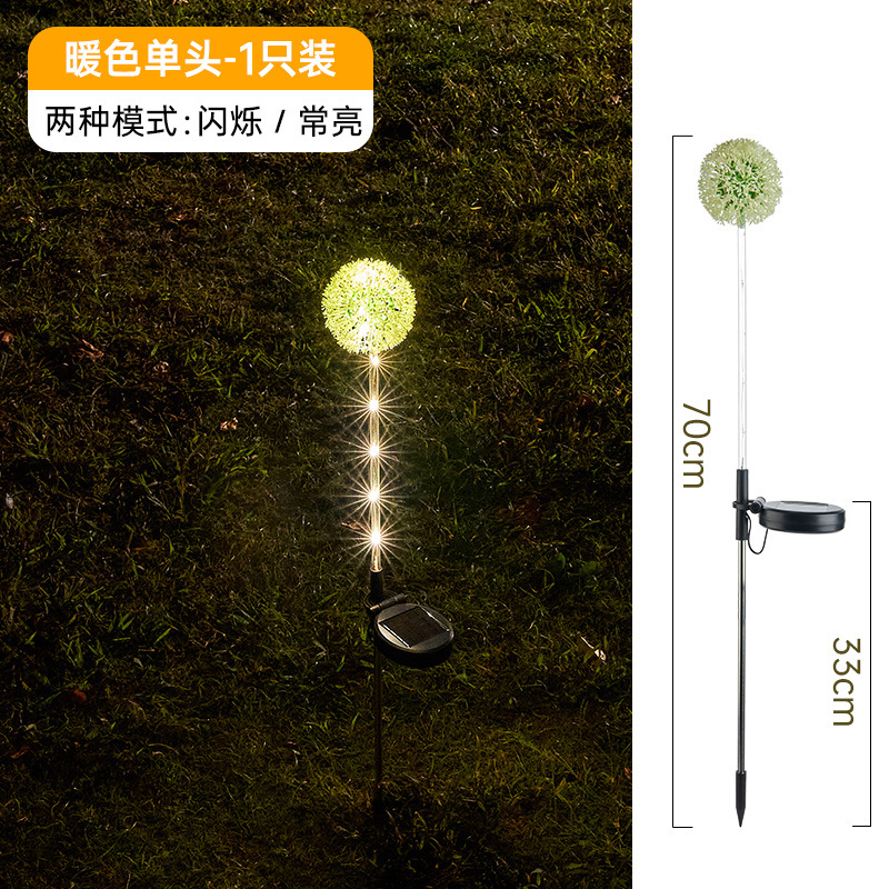 Lámpara Solar para Jardín con Diseño de Diente de León de Tres Cabezas, Lámpara LED con Panel Solar para Patio y Césped