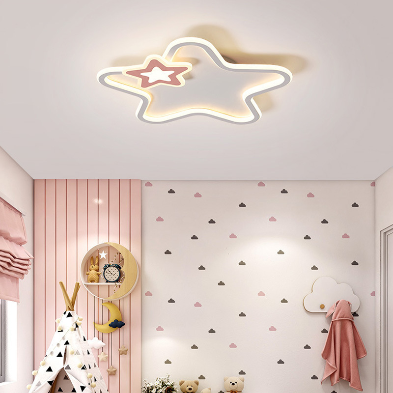 Star children's room lamp led ceiling lamp modern simple creative bedroom lamp Nordic boys and girls room lamps