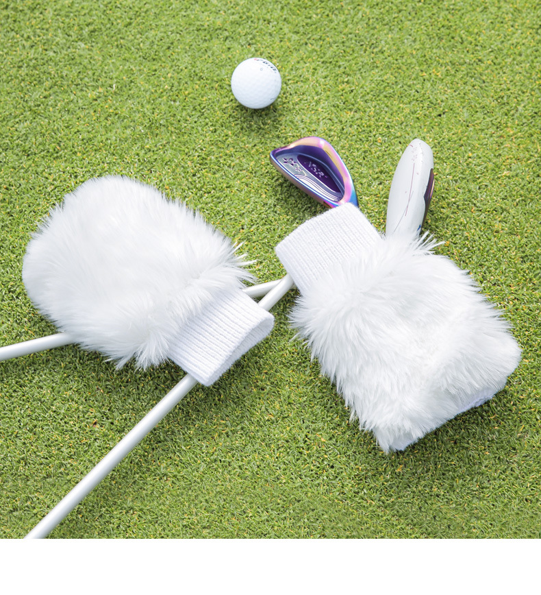 Găng tay nửa ngón golf PGM nữ giữ ấm lông thỏ giả đàn hồi cao — Một size chi tiết 8