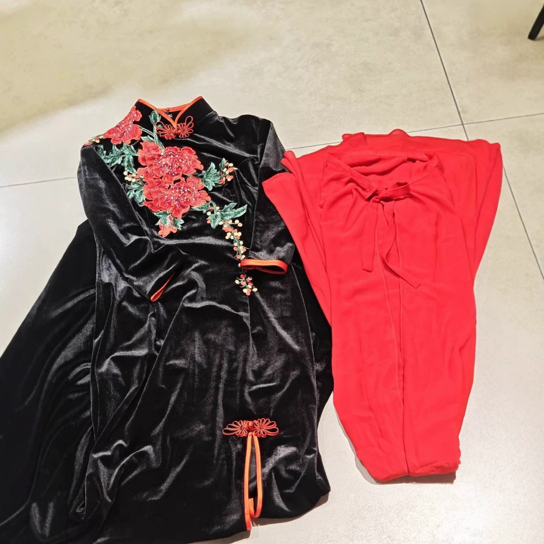 Большой красный платок плащ жемчуг-шифон можно использовать с чонсам вечерний подарок на 360 градусов для разных сцен