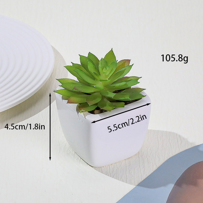 Simulación transfronteriza de porcelana floc de macetas pequeñas macetas verdes de mesa decoración ornamentos artesanías bonsai spot directo