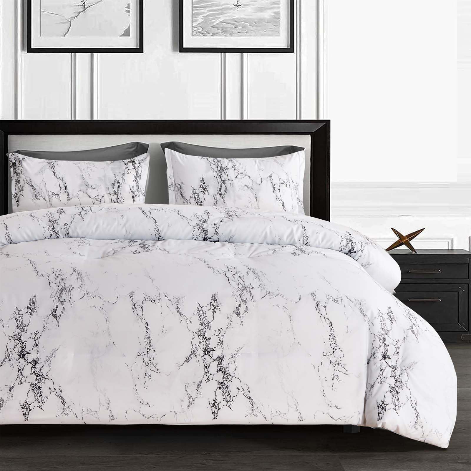 Quilt Set White Marble Fat Quilt Core Chemical Fiber Quilt Quilt Three Piece Set_voghion.com