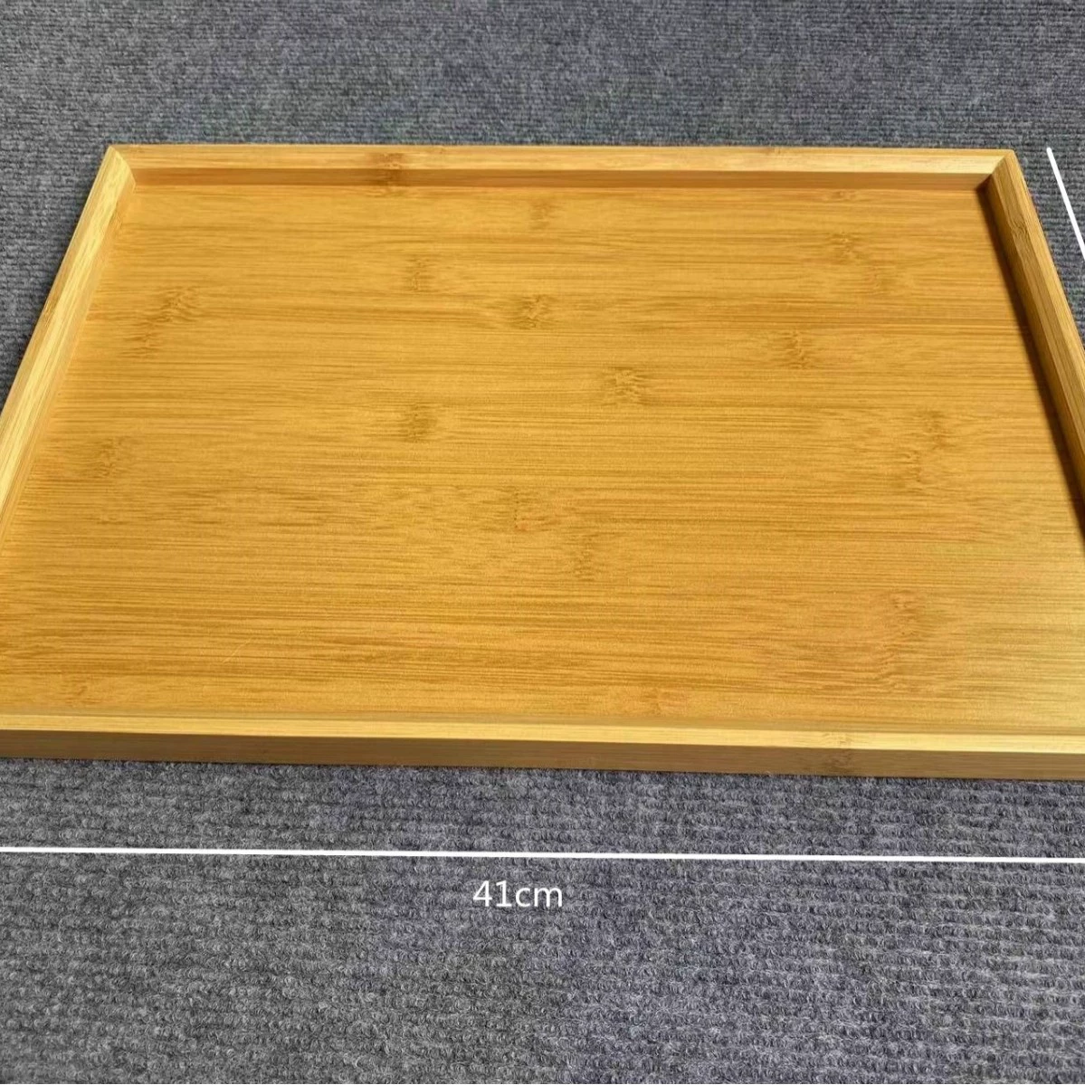 Rectangular Bamboo Serving Tray with Handle, Natural Bamboo Wood, Multiple Sizes (22×13–70×50 cm)