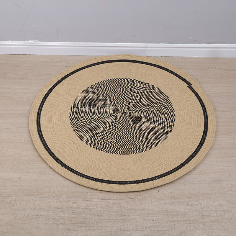 Estera de tejido simple sala de estar dormitorio estera antideslizante estera de estera redonda estera de estera de cama retro estera de estera al por mayor