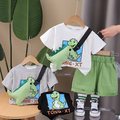 Children's Short Sleeve Set Pure Cotton Boys' T-shirt Baby Summer Children's Clothing Girls' Shorts Infant Clothes Summer Outfit Wholesale