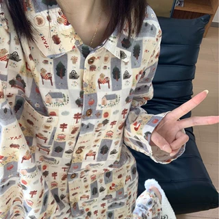 动物家园~上新！全棉磨毛小翻领长袖长裤睡衣可爱少女家居服