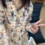 少女翻领长袖可爱家居服
