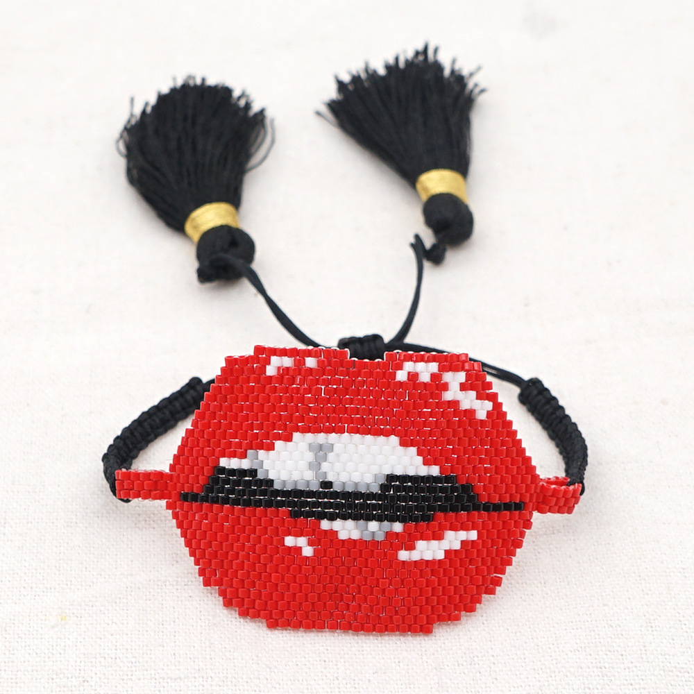 European And American Lips Tassel Bracelet Miyuki Beads Hand-woven Mouth Bracelet display picture 32