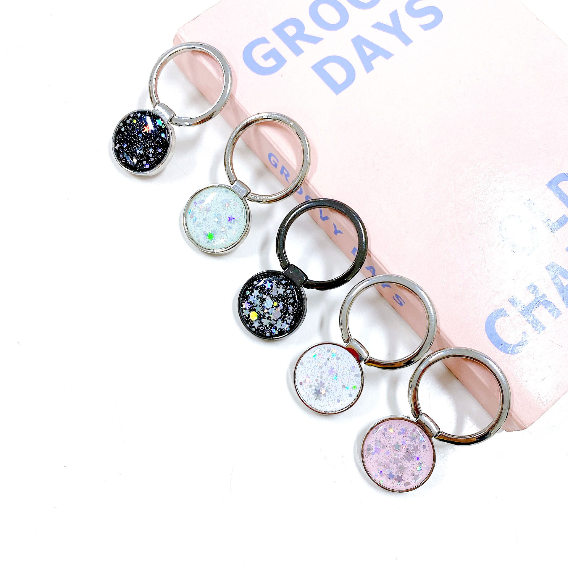 12g Weight Phone Ring Grips Classification Metal Material Round Pattern Basic, Simple Style Style Round Metal Basic Simple Style Phone Ring Grips 5