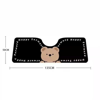 Universal Foot Pad: durable and easy to clean - upgraded-and-thickened-cartoon-bear-shaped-footrest-with-a-looped-design-with-integrated-backrest