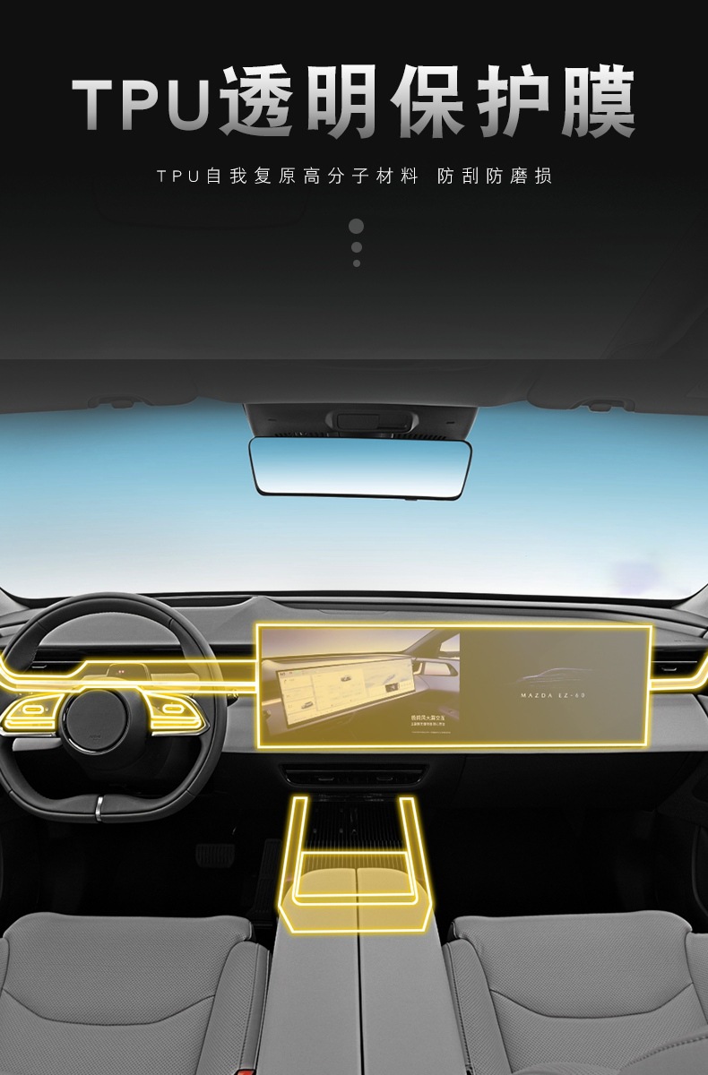 25-26 Mazda Ez-60 Special Screen Central Control Body Interior Car Modification Transparent Tpu Protective Film