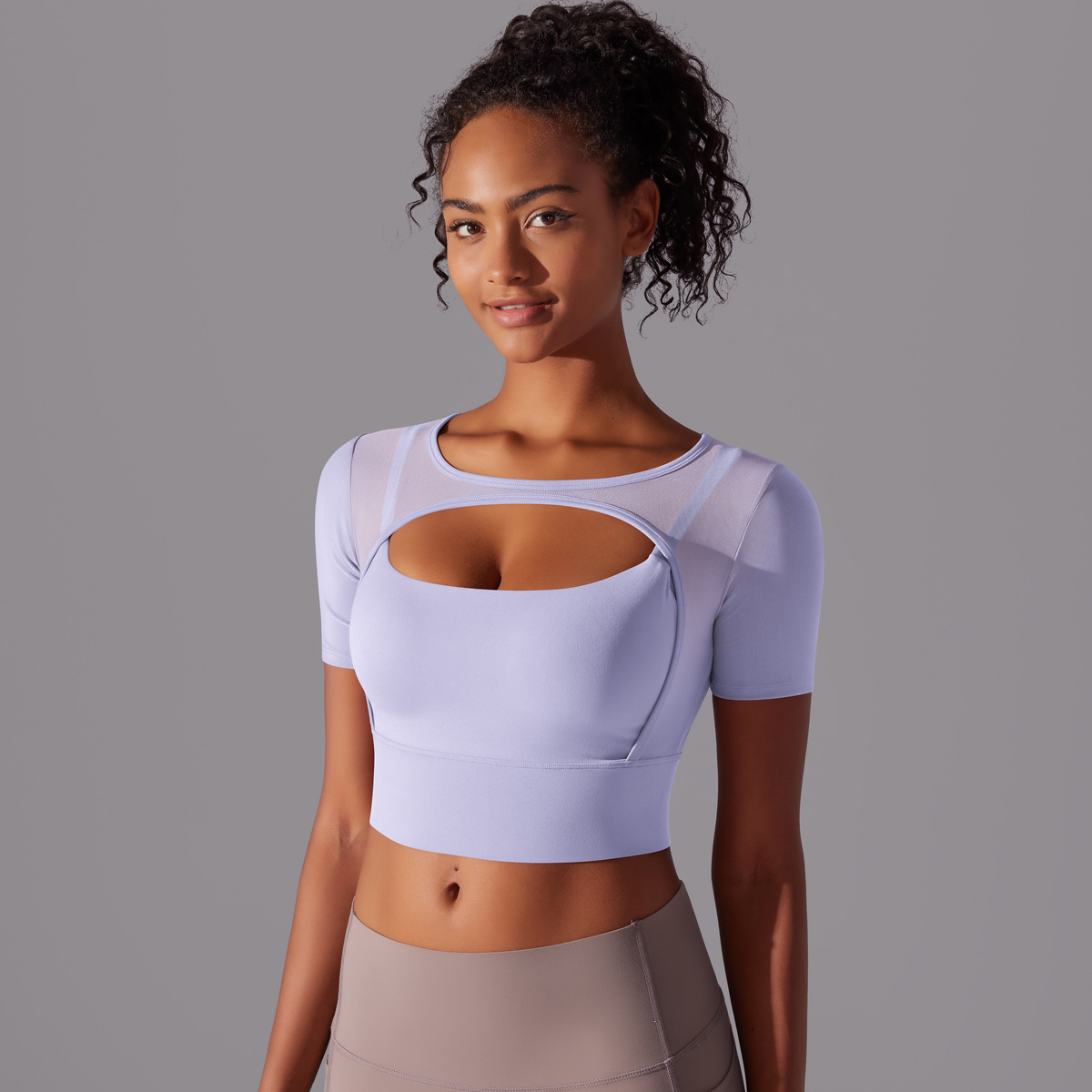 182g Weight Short Sleeve Sleeve Length Pullovers Placket Type Nylon, Spandex Fabric Type Short Top Length T-shirt Tops Type Yoga, Sports Occasion Round Neck Neckline Solid Color Pattern Women Gender Hollow Out Craft Fitness Sport Style Solid Color Nylon Spandex Round Neck Hollow Out Active Tops T-shirt 57