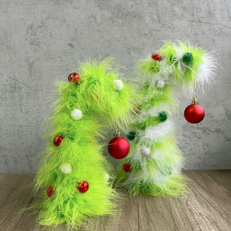 新しいクリスマスフェザークリスマスツリーオーナメントクロスボーダークリスマステーブル暖炉シーンアレンジメント装飾|undefined