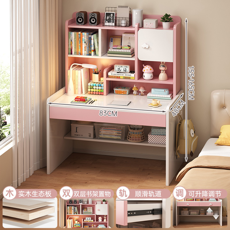 Mesa de escritorio, estante de escritorio, estante de escritorio, estante de escritorio, dormitorio, escritorio de computadora de madera sólida.
